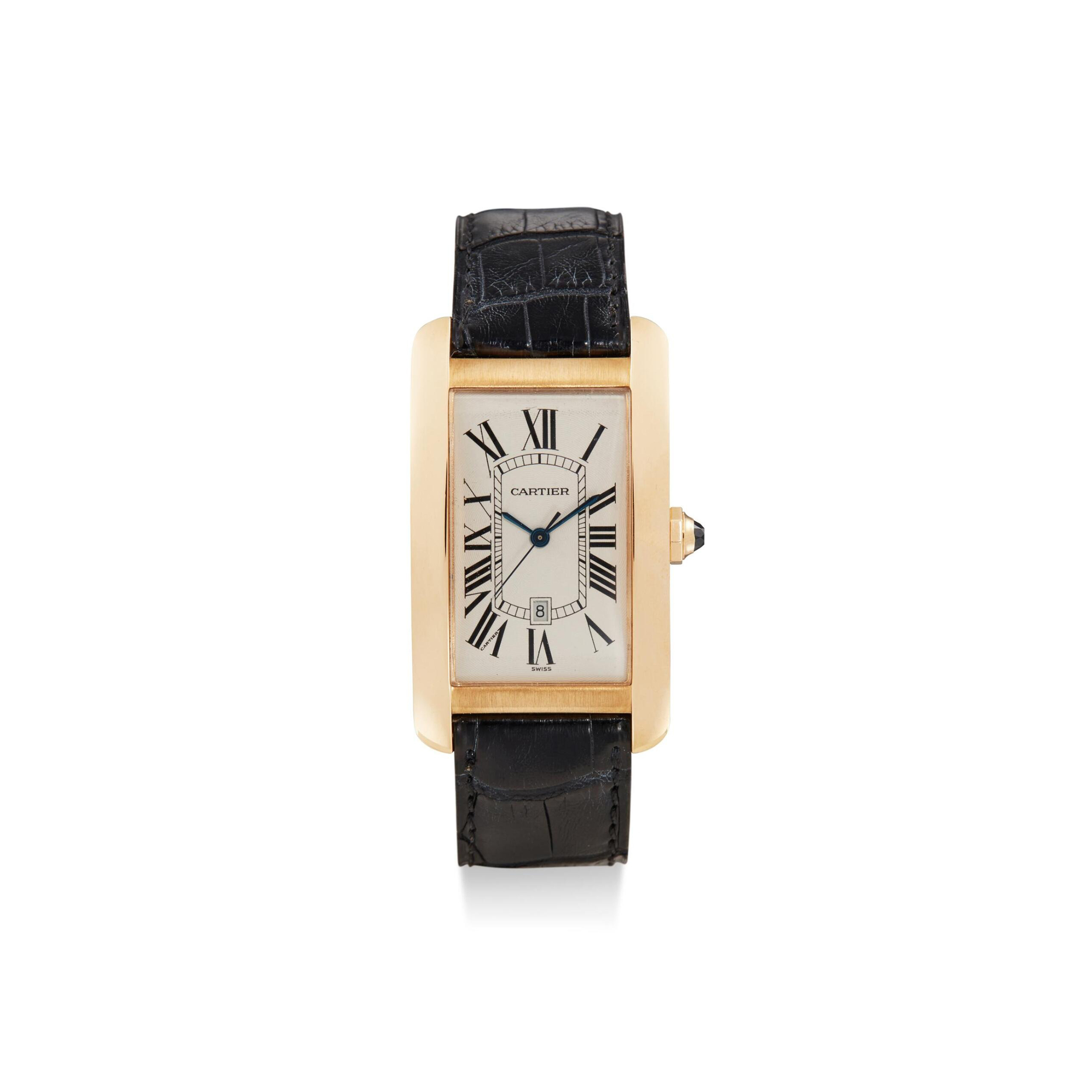CARTIER TANK AMÉRICAINE REFERENCE 1740 A YELLOW GOLD WRISTWATCH WITH DATE WGTA0041 